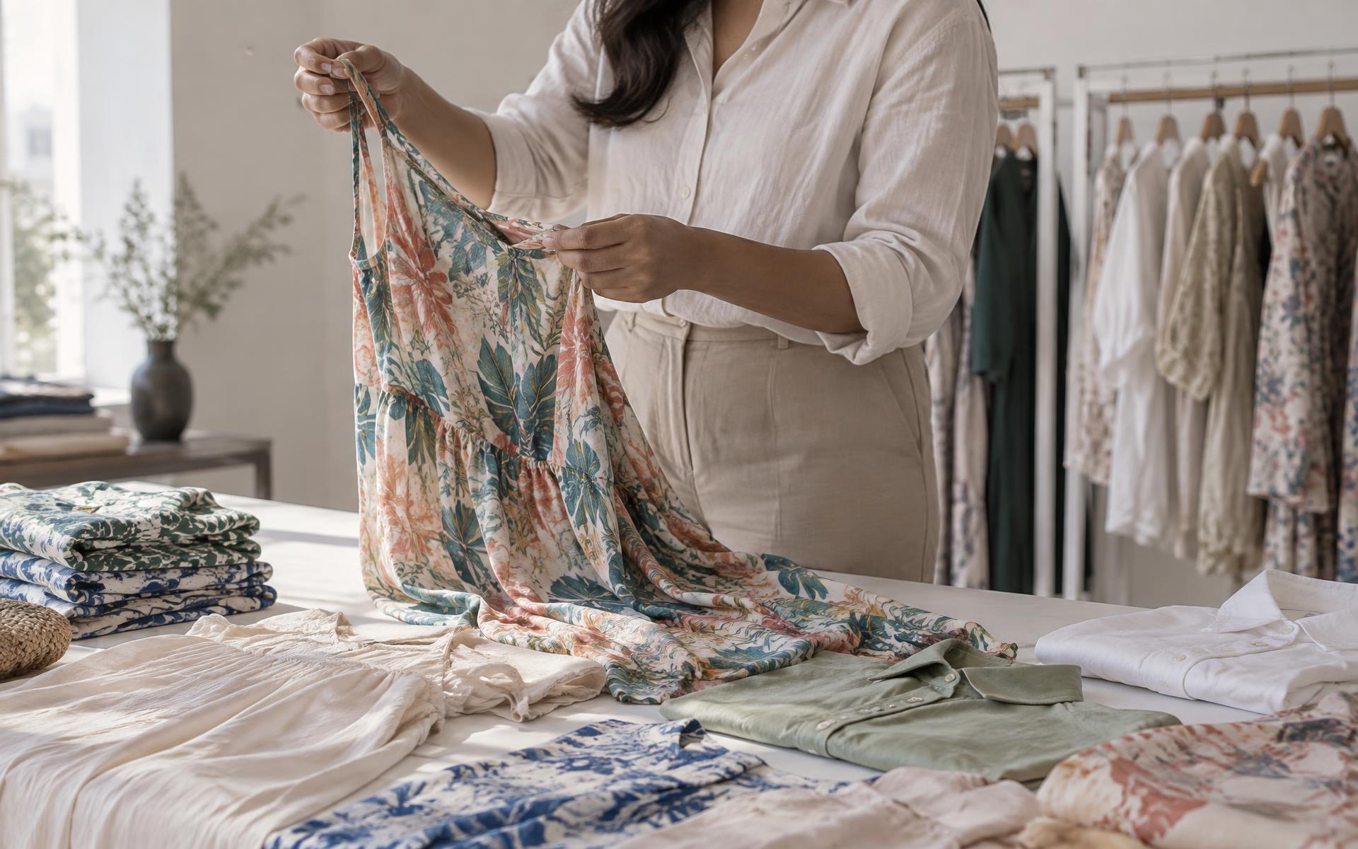 Buyer-side quality professional inspecting finished ready-made garments before shipment from India